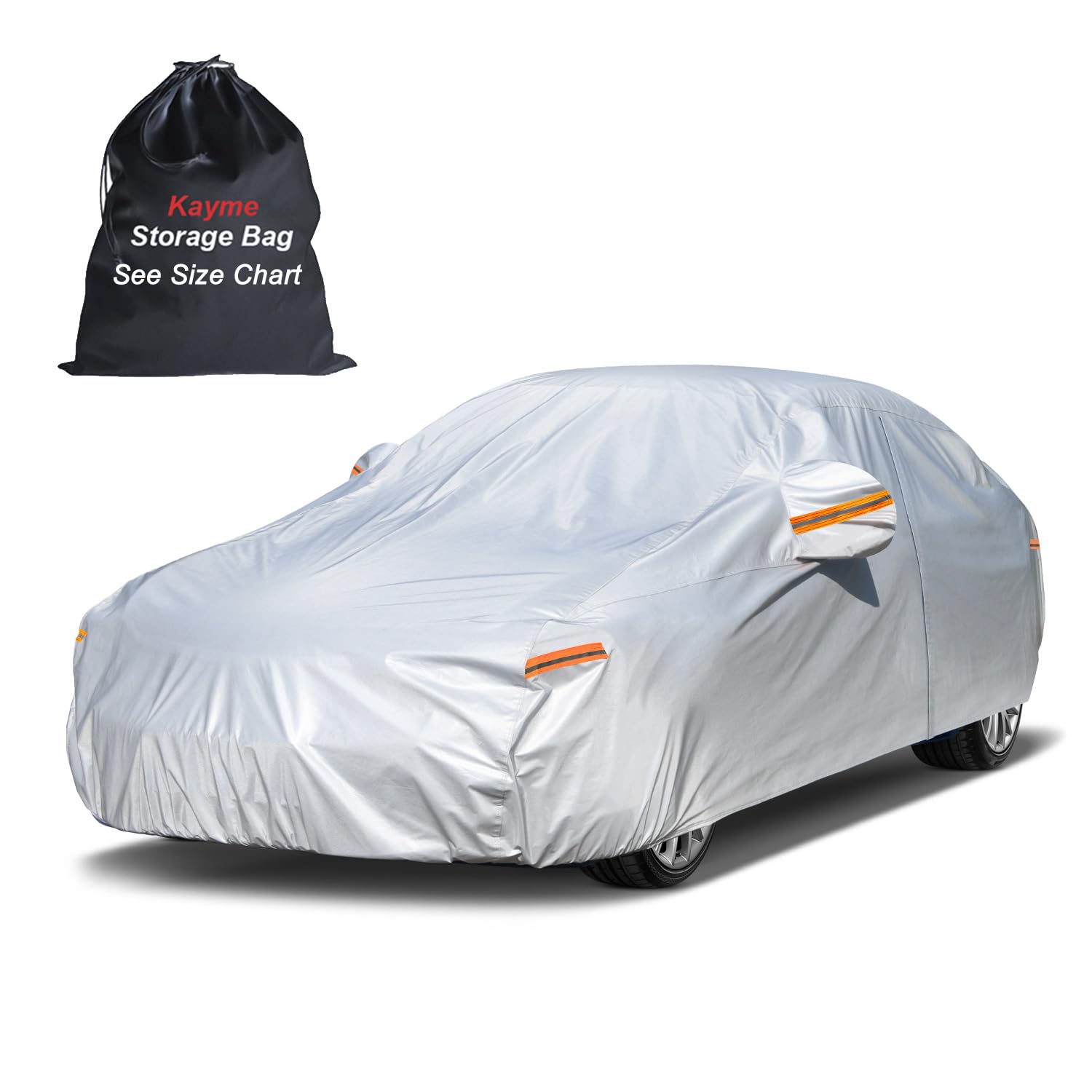 Kayme Sedan Car Cover in aluminum-silver on a sedan
