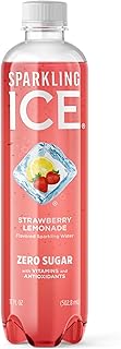 Strawberry Lemonade Sparkling Water, Zero Sugar Flavored Water, with Antioxidants and Vitamins, 17 fl oz Bottle