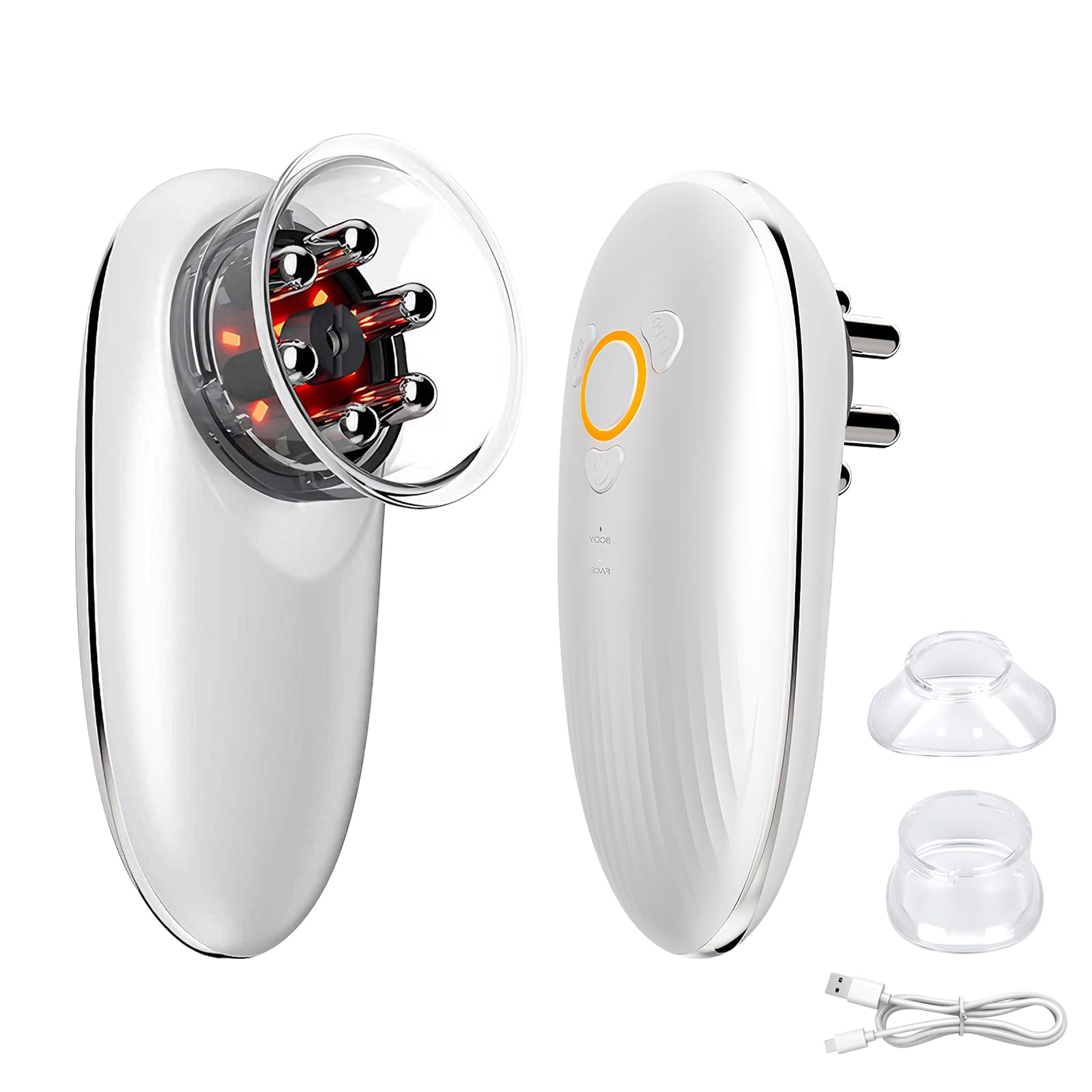 Apparecchio di Massaggio con Suczione 4 in 1, Modellazione e Rinfrescare, EMS Microcorrente Luce LED Calore per Lipedema Addome Gambe Piede Fascie e Drenaggio Linfatico