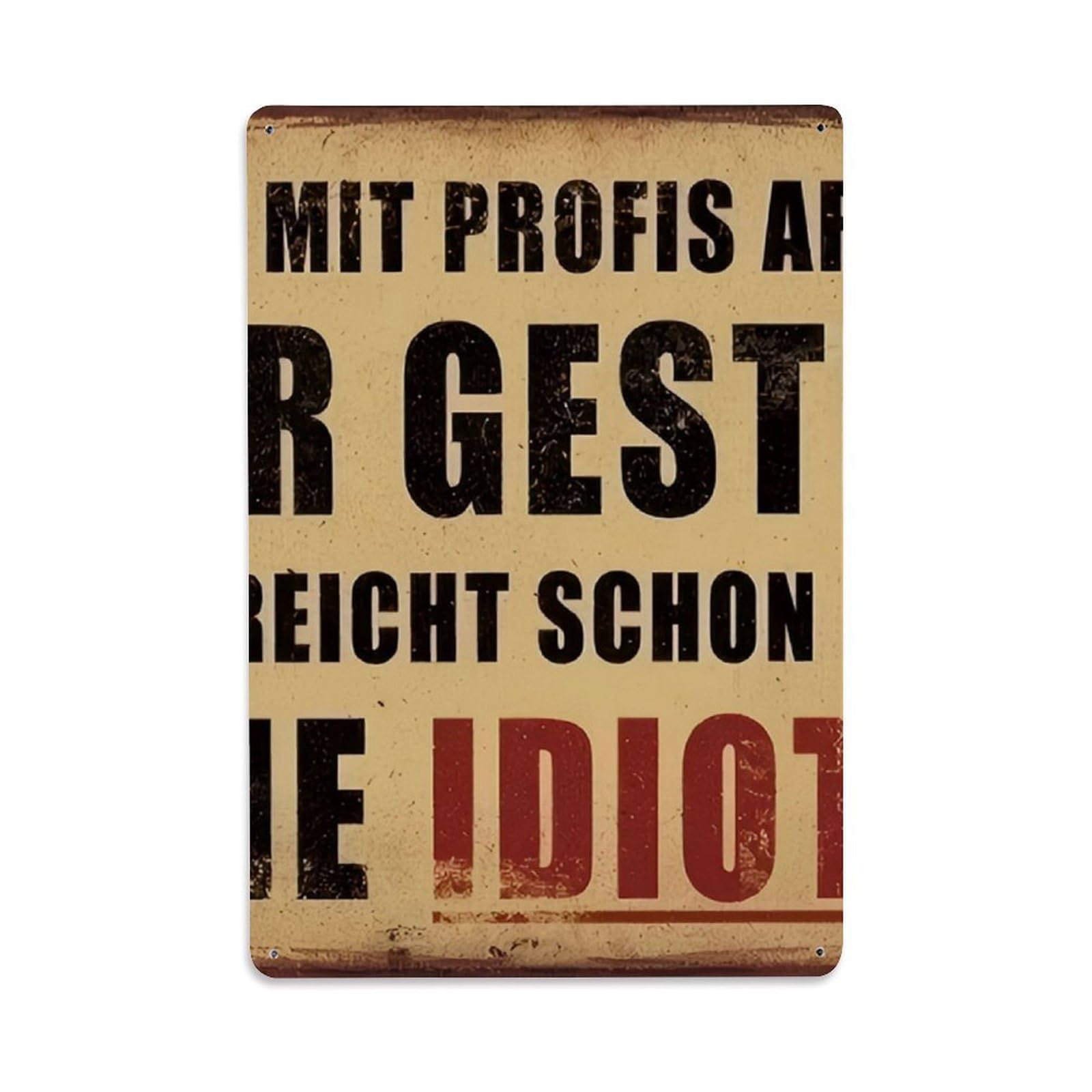 Funny German Workshop Vintage Quote Sign Vintage Aluminium Metal Sign, Retro Wall Decor for Home, Bar, Garage & Farmhouse 30x20cm