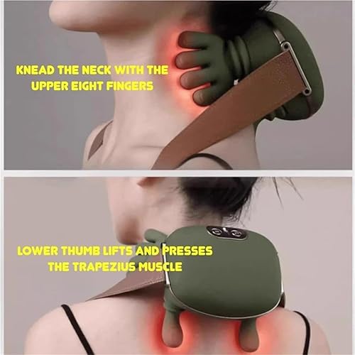 Miniatura 3 de Thera - Masajeador de palma para cuello y espalda, masajeador Shiatsu de espalda y cuello, ajuste de 3 velocidades, masajeador shiatsu profundo 4D