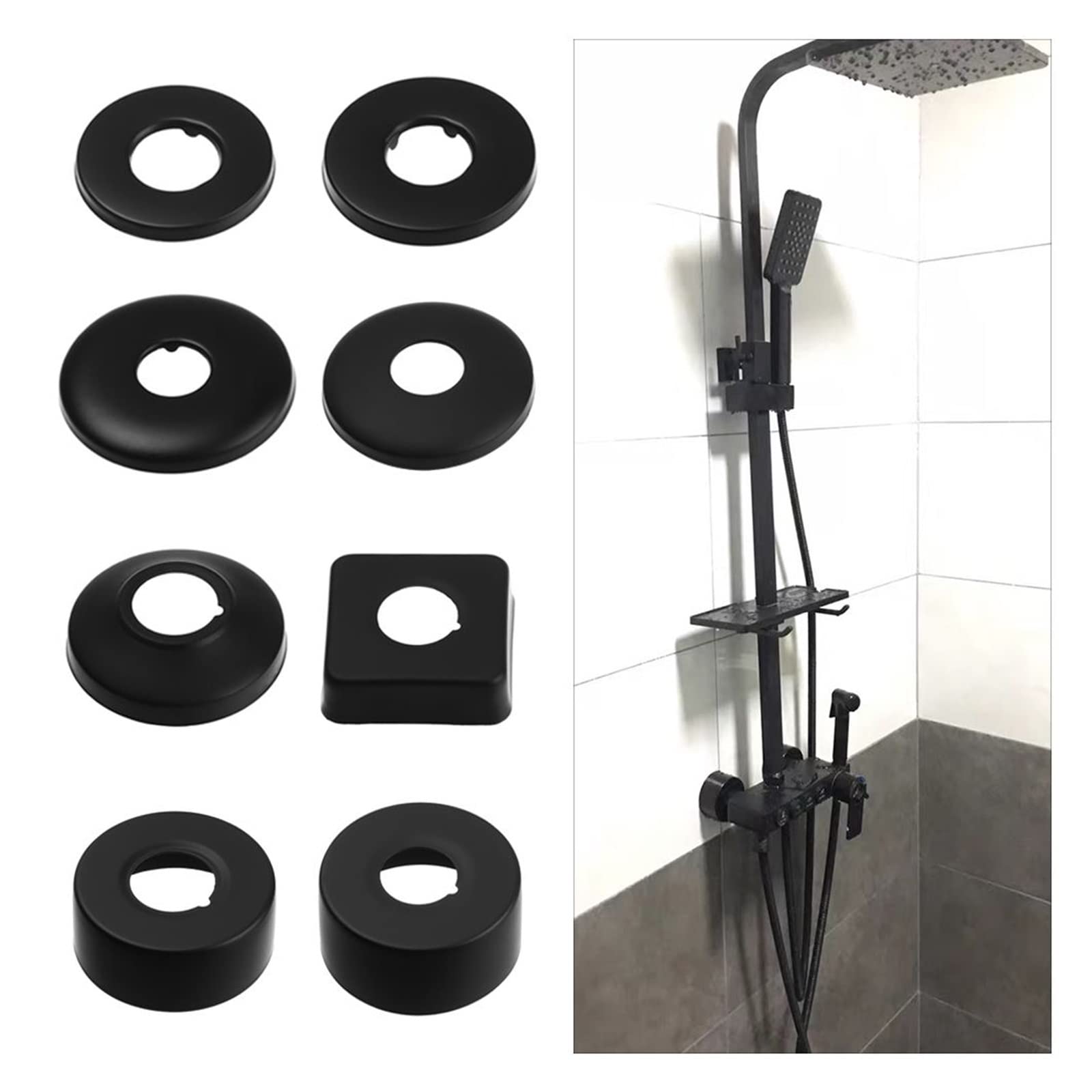 Cubierta De Grifo De Ducha O Cocina – Brida Ajustable De Pared, ABS Con Acabado Cromado