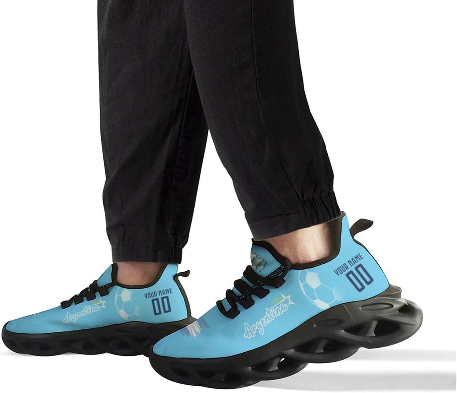 Custom Soccer National Flex Sneakers Personalized Name Number Athletic Gym Slip-on Breathable Shoes for Men Women Fans Gift