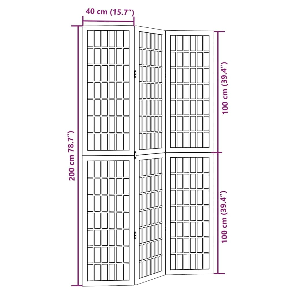 Biombo blanco de madera Paulownia maciza, 3 paneles plegable, separador de habitaciones, con marco estable y bisagras metálicas, pantalla de privacidad decorativa para sala de estar, dormitorio o