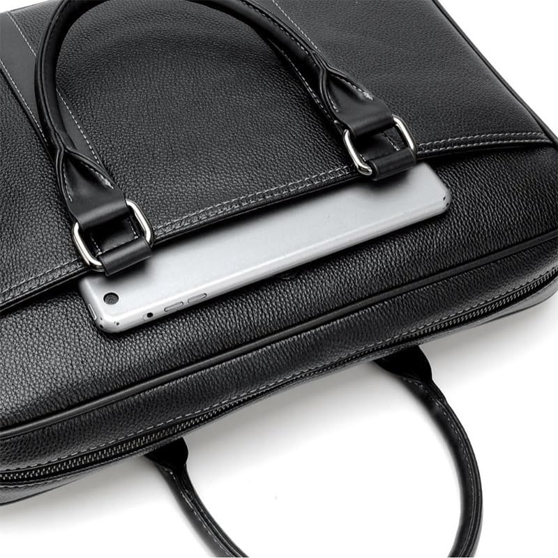 Leather Men's Handbag Business Briefcase Simple File Office Computer Bag
