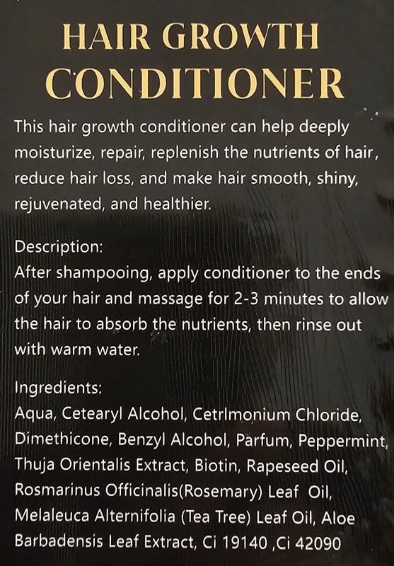 Hair Care Set: Organic Shampoo, Conditioner & Oil - Strengthens Hair & Promotes Growth (3 Pack, 18 Fl Oz)