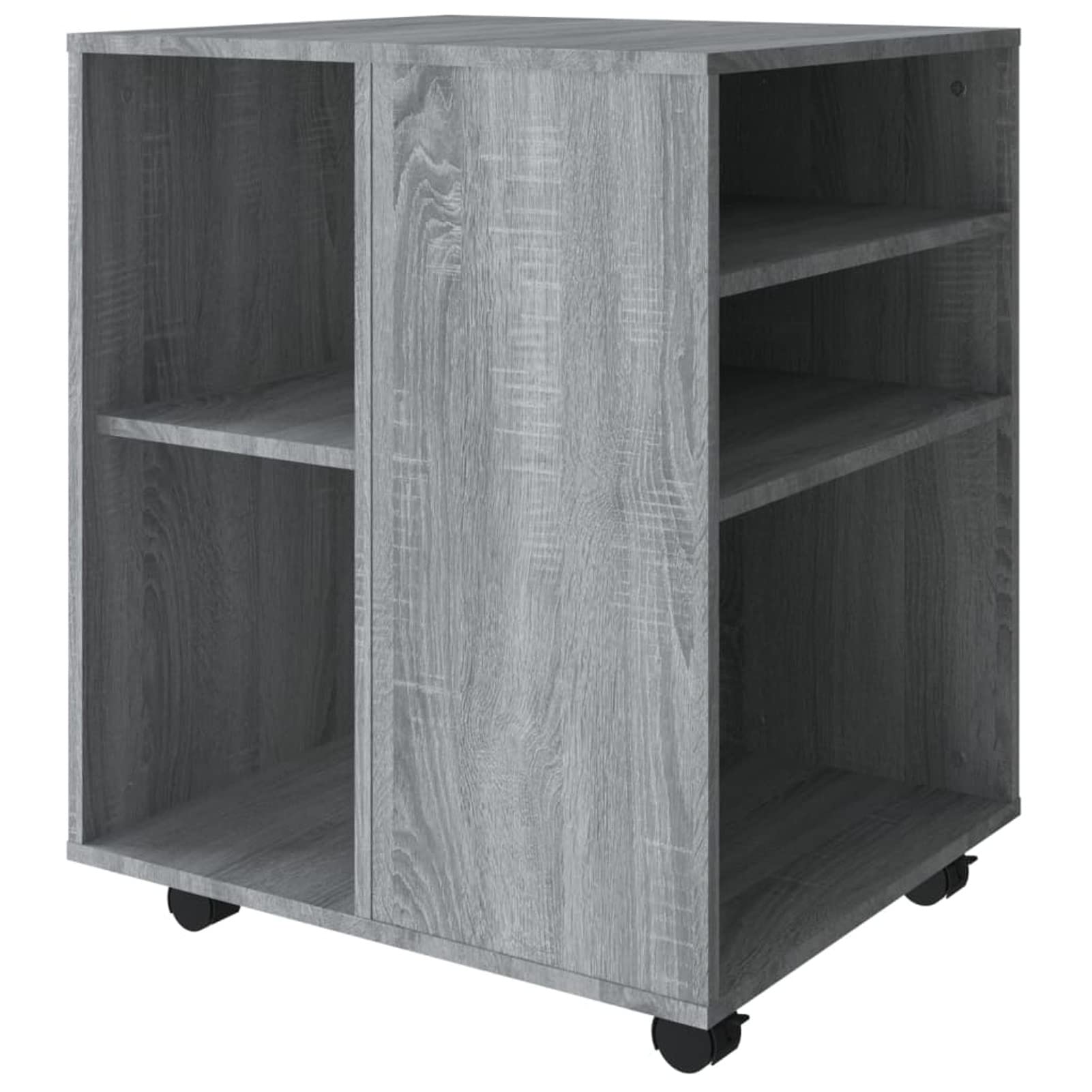Armadietto con Ruote Grigio Sonoma 60x53x72cm Legno Multistrato,Carrello Porta Stampante, Mobiletto con Ruote, Supporto per Stampante in Legno, Classificatore per Documenti per Studio, Uffici