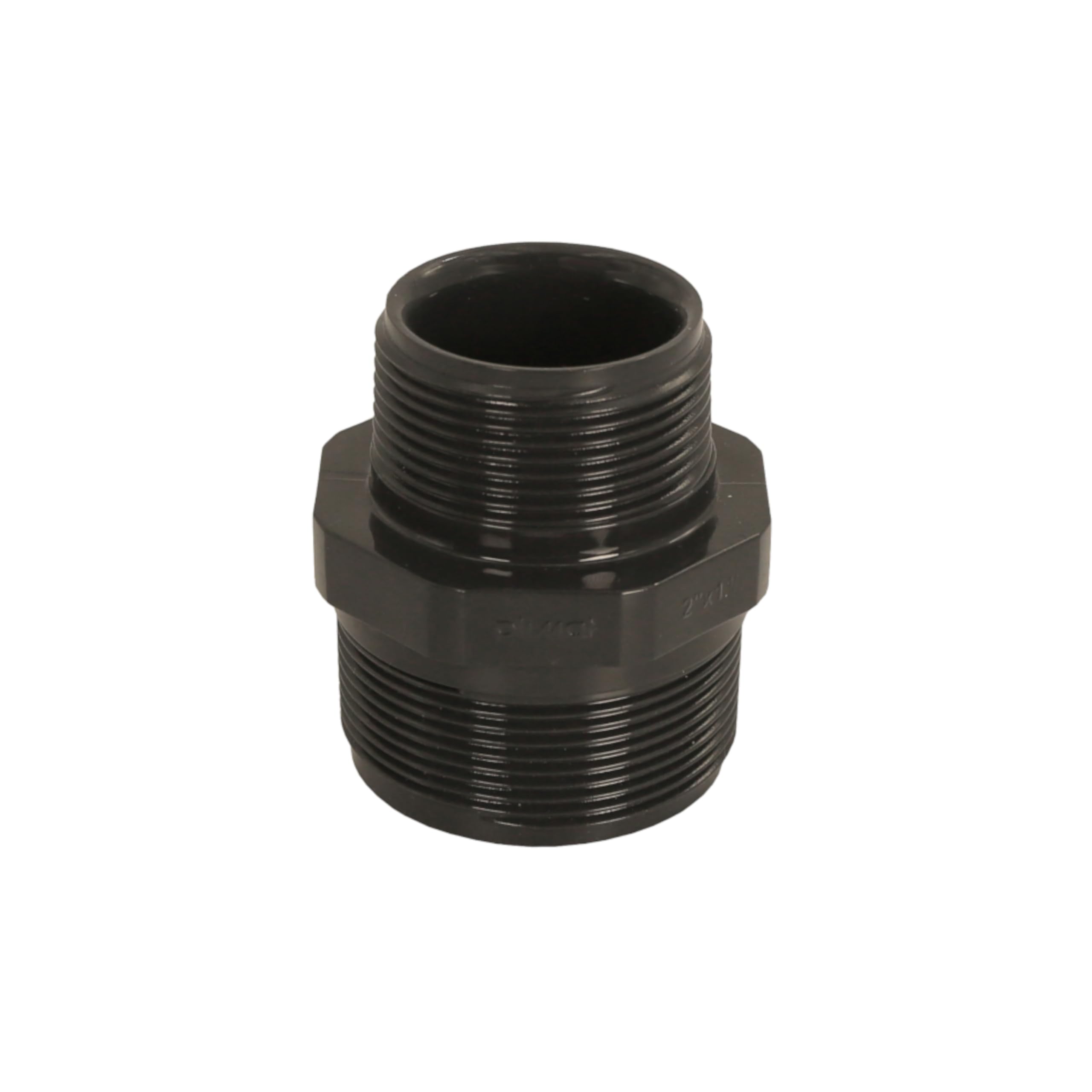 HAF® 2 raccordi doppi in PVC con filettatura esterna da 2" x 1 1/2" | Connettore in PVC grigio U per tubi e tubi per piscine, 2 pollici x 1,5 pollici | Qualità: Made in Europe – Quantità: 2 pezzi