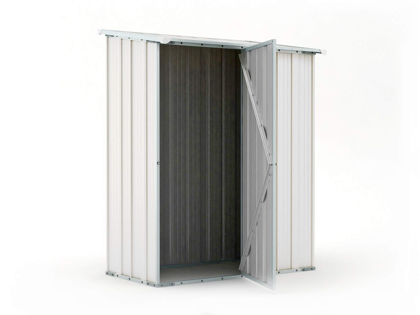 Notek Box in Acciaio Zincato Casetta da Giardino in Lamiera 1.55 x 1.00 m x h1.92 m - 50 kg – 1,55 Metri Quadri (Bianco)