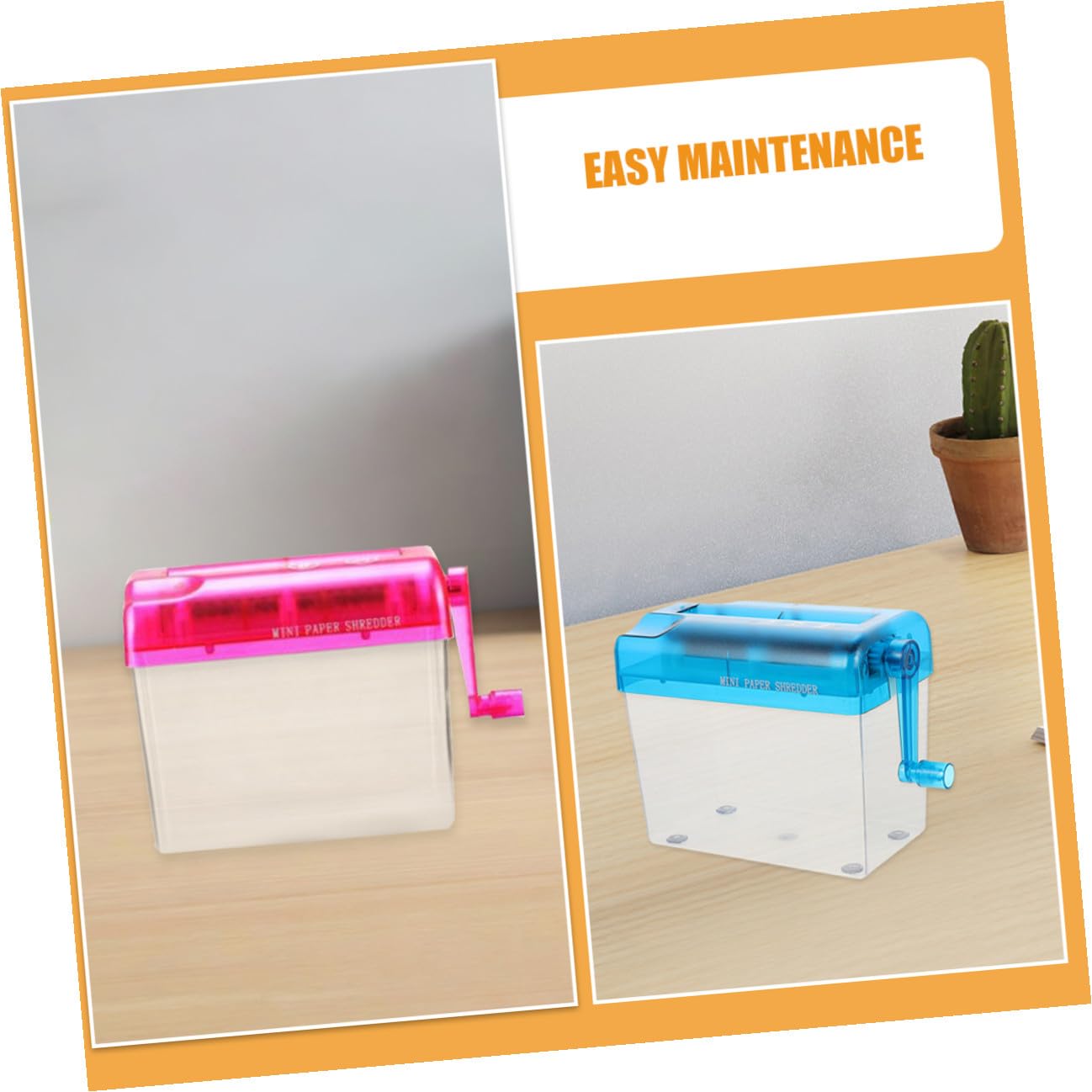 ULTECHNOVO 2 pezzi Mini Distruggi Documenti Manuale Portatile per Ufficio e Casa Trita Carta Compatta per Documenti Sensibili Utensile da Scrivania senza Elettricità Adatto per Appunti e