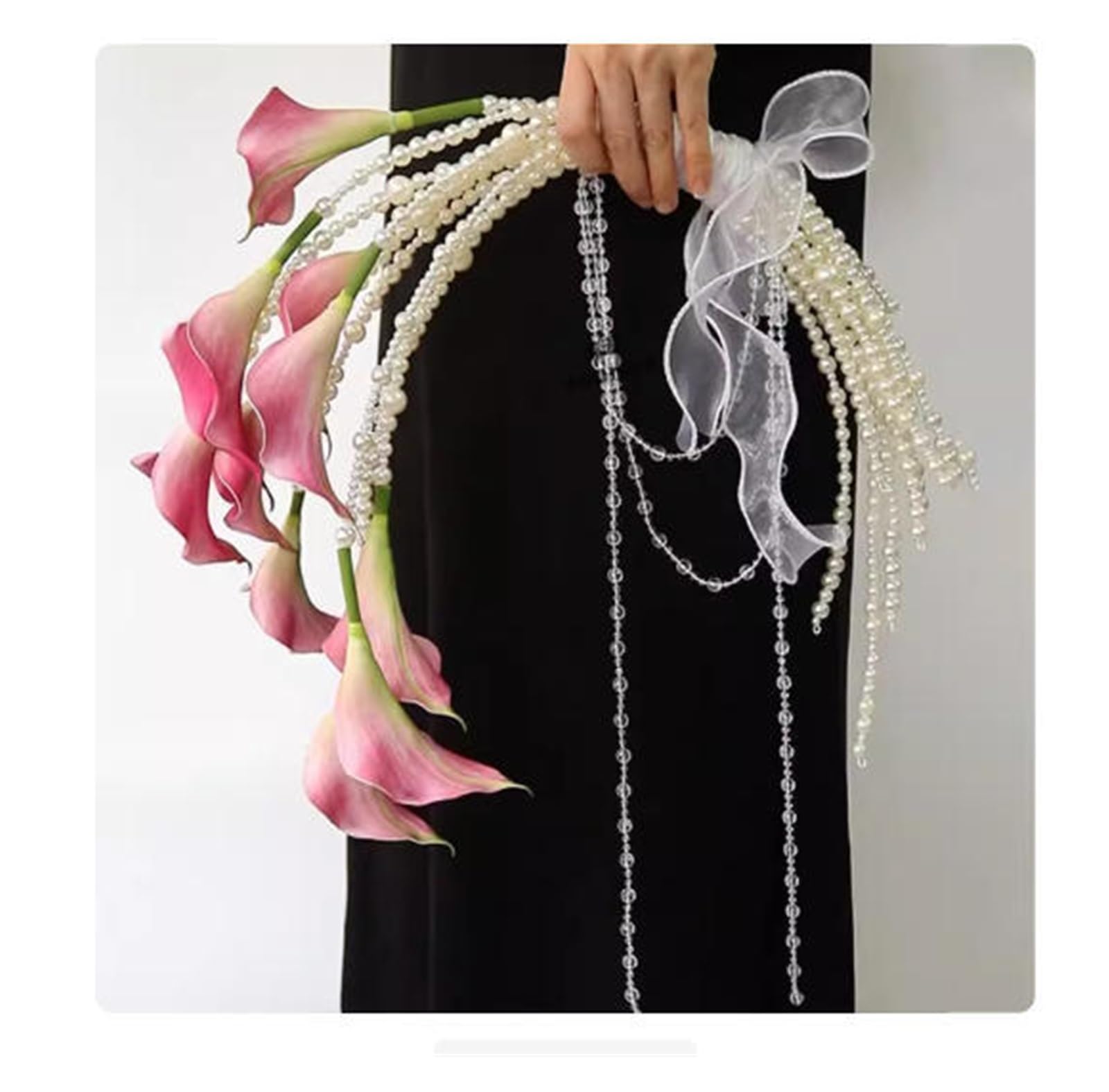 Gijmzy S White Bridal Bridesmaid Wedding Bouquet Waterfall