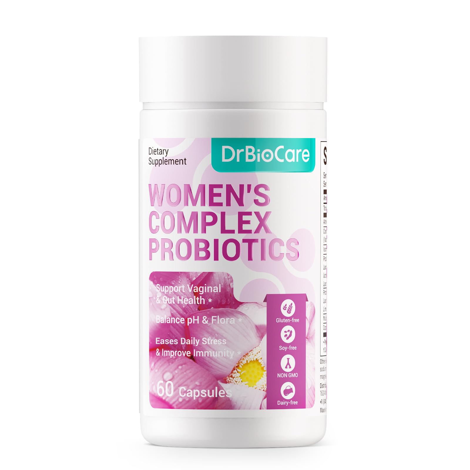Women's Complex probiotics, Vaginal Probiotics for Women Vag Health, Ashwagandha Extract, Cranberry Concentrate, Mulberry Leaf Extract, Non-GMO, Gluten-Free, Soy-Free, Dairy Free, 60 Capsules Unflavored 60 Count (Pack of 1)