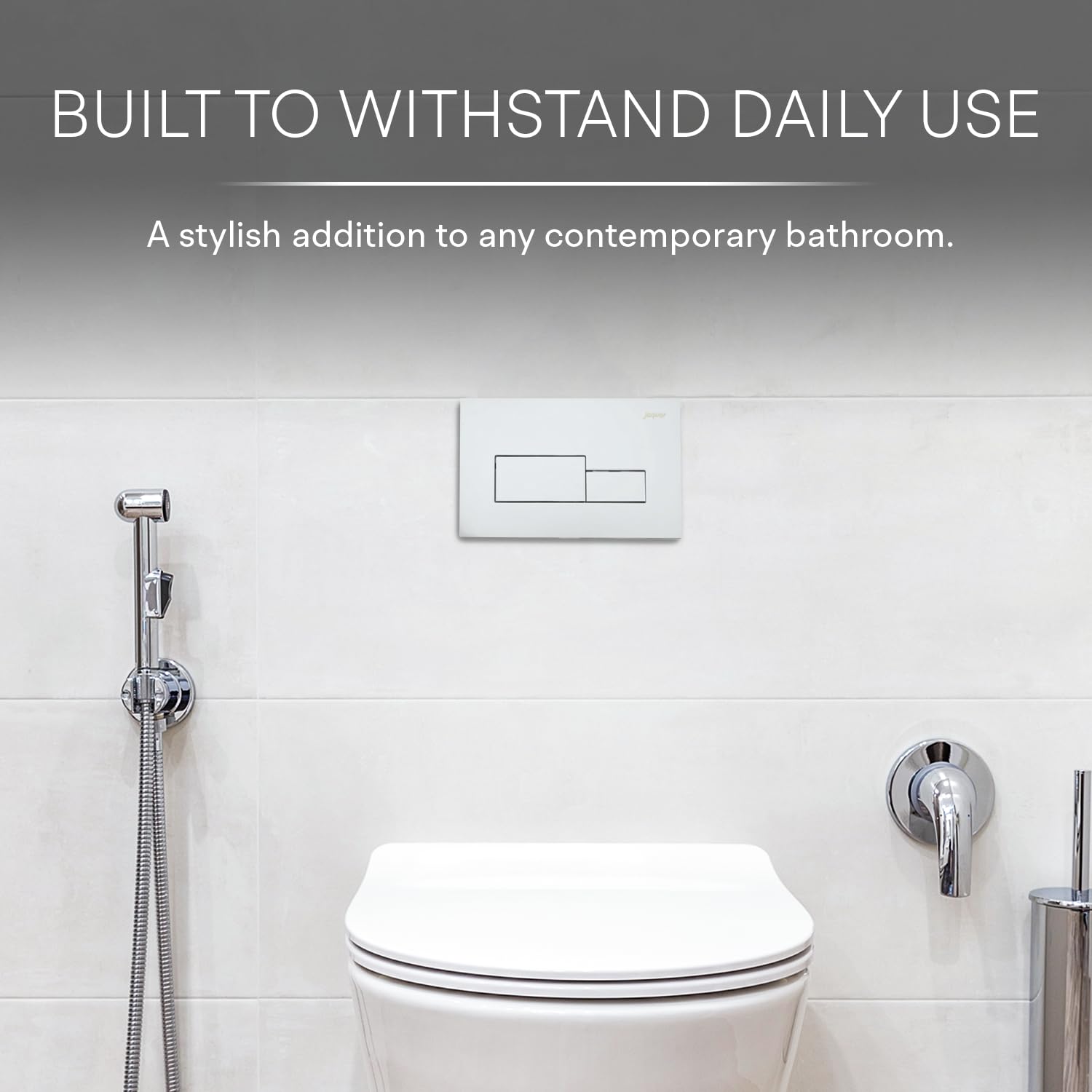 Jaquar Aria Cistern Control Flush Plate – Sleek & Durable Dual Flush Button for Modern Bathrooms, Sliver, Chrome Finish 1
