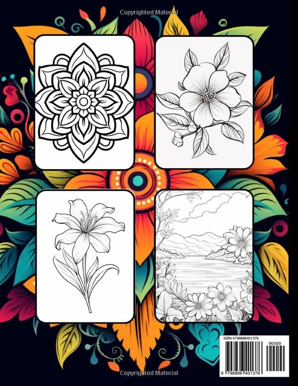 Large Print Coloring Book for Seniors With Low Vision: Mandalas, Nature and Flowers, Images for Everyone to Enjoy - Image 2
