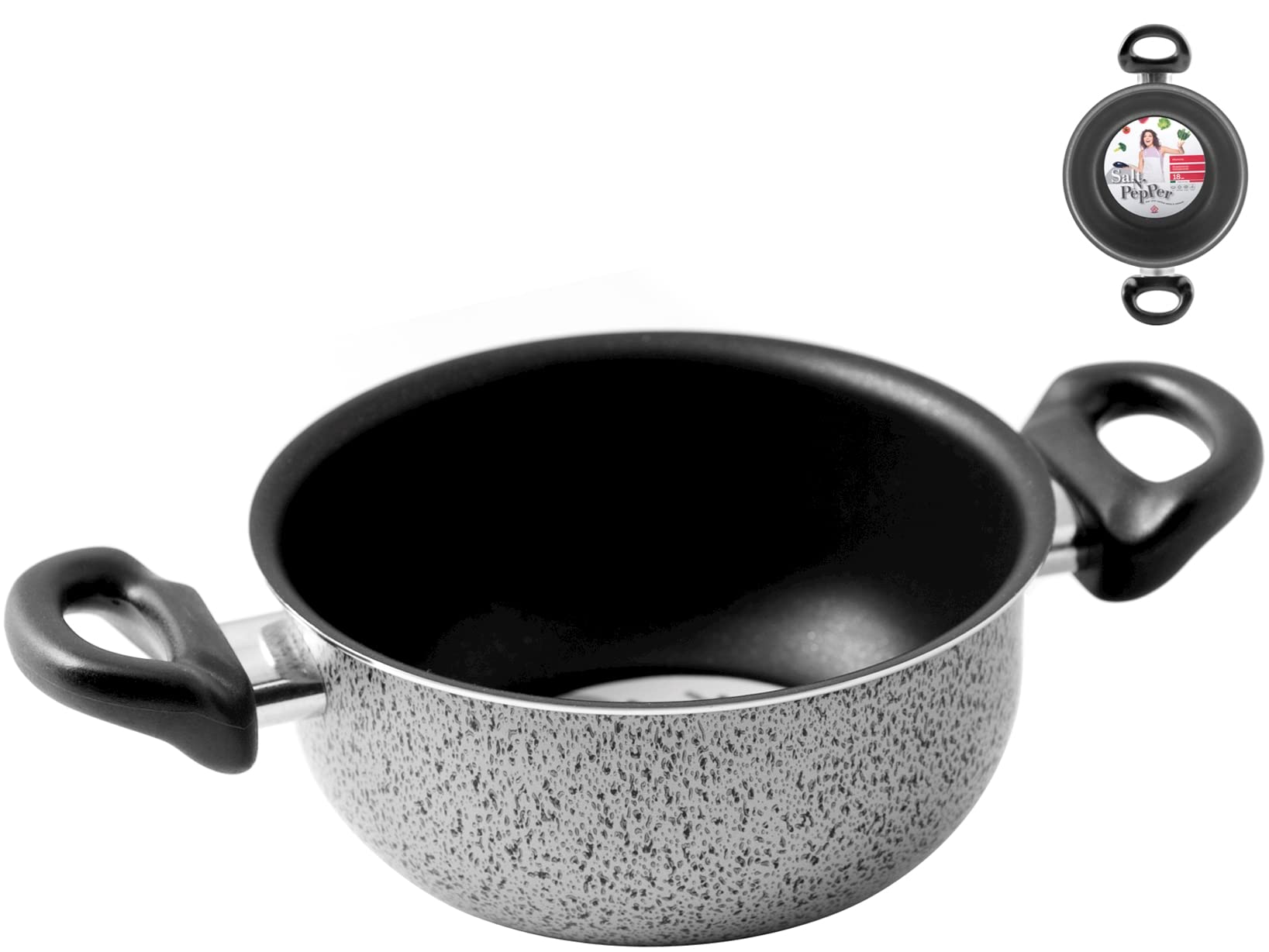 Home Saltpepper Casserole with 2 Handle, Aluminium, Silver color, 28 cm