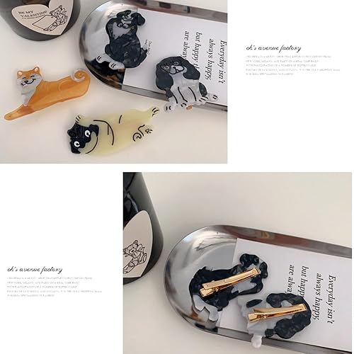 Miniatura 7 de ZHOUMEIWENSP 1 horquilla de perro para mascotas para mujeres y niñas, pinza de pelo de animal (perro salchicha)