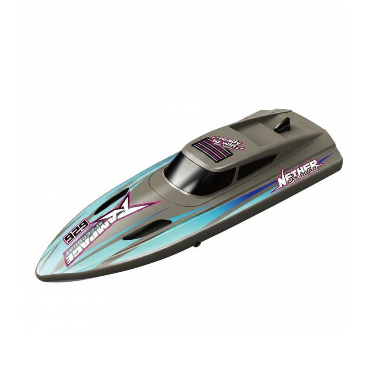 Barco RC de Velocidad Lancha Teledirigida Deportiva Juguete Acuático Control Remoto Función Advertencia Luces LED Adecuado para Entretenimiento Infantil Actividades Acuáticas, Marrón
