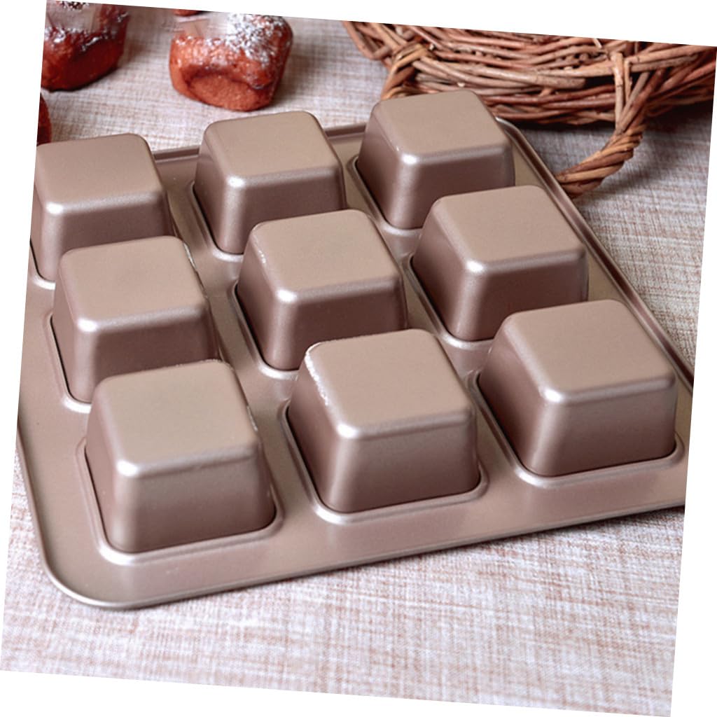 Moule à Gâteau Carré Antiadhésif 9 Compartiments Acier Carbone Revêtement Facile à Nettoyer Cuisson Uniforme Pâtissiers Amateurs Maison