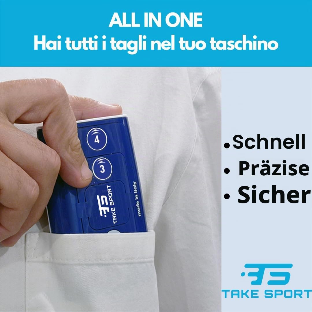 Easy Cut - Patentiertes Gerät Made in Italy zum präzisen Schneiden von Kinesio Tape, Kinesiologie-Tape, Sportbänder und Gesichtstape. Taschenformat und praktisch für Kinesiologie-Taping und
