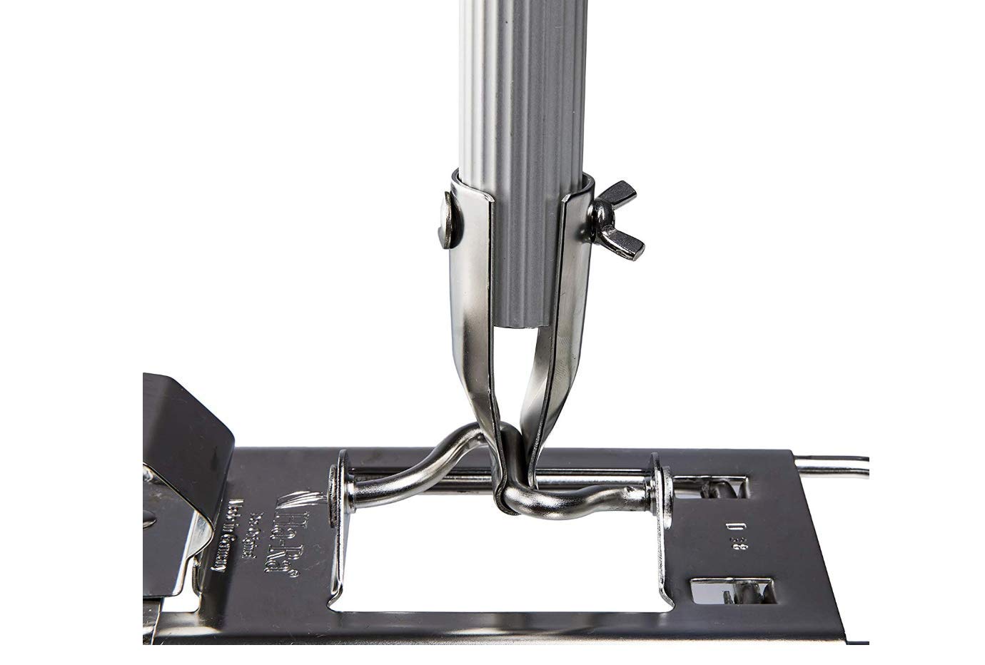 Ha-Ra Prensa de suelo de 42 cm con mango de aluminio de 140 cm, estriada, atornillada en 2 partes.