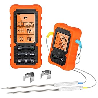 Pinakine Remote Meat Thermometer Double Probes Cooking Food Grill Thermometer|Home & Garden| Kitchen, Dining & Bar| Kitchen Tools & Gadgets| Cooking Thermometers|70031411PNKL