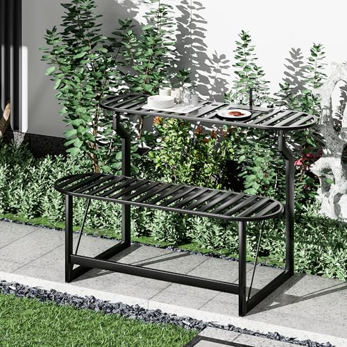 ZONVOKE Convertible Bench with Umbrella Hole Outdoor Picnic Table Bench