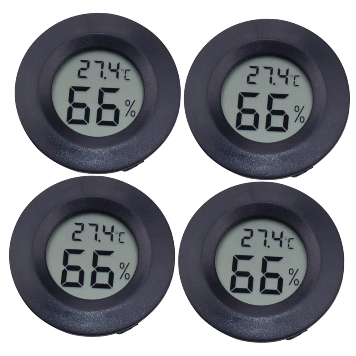 ifundom 3 Set Termometro Misuratore di umidità Digitale Terrario Accessori per Rettili Monitor di umidità Interna Misuratore di umidità per Piante Black 4 Pezzi*3