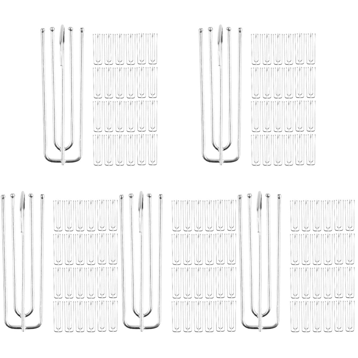 150pièces De Rideau Acier Inoxydable à Prongs Lot de pour Rideaux Accessoires De Draperie Pratiques Et
