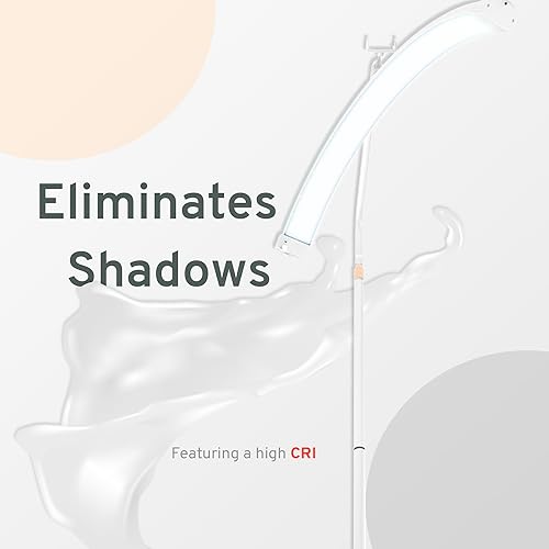 Miniatura 8 de Hi-Firend - Lámpara de pie LED de pestañas, lámpara de media luna para extensión de pestañas, iluminación para belleza, pestañas, cejas, creación de