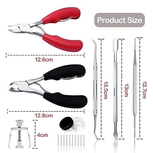 Miniatura 2 de Queenme Podólogo Kit de eliminación de uñas encarnadas profesional resistente para dedos gruesos para personas mayores y hombres, herramientas de