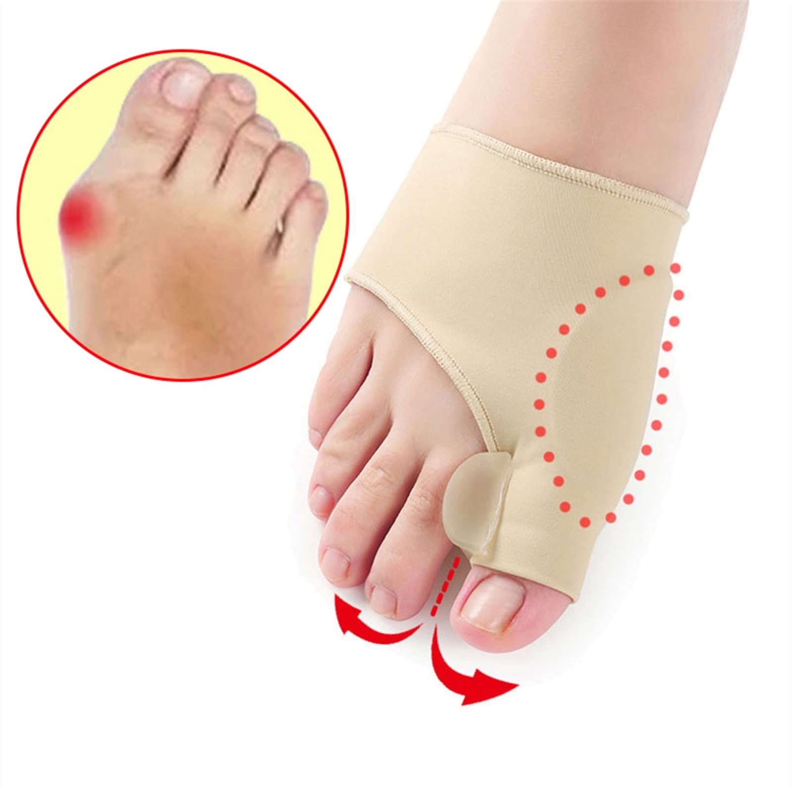 1 paio di separatori per dita delle dita Cuscinetti per avampiede in silicone Plantari Correttore per alluce valgo Correzione per alluce valgo Cuscinetti per cuscino per piedi per pedicure (1 paio E)