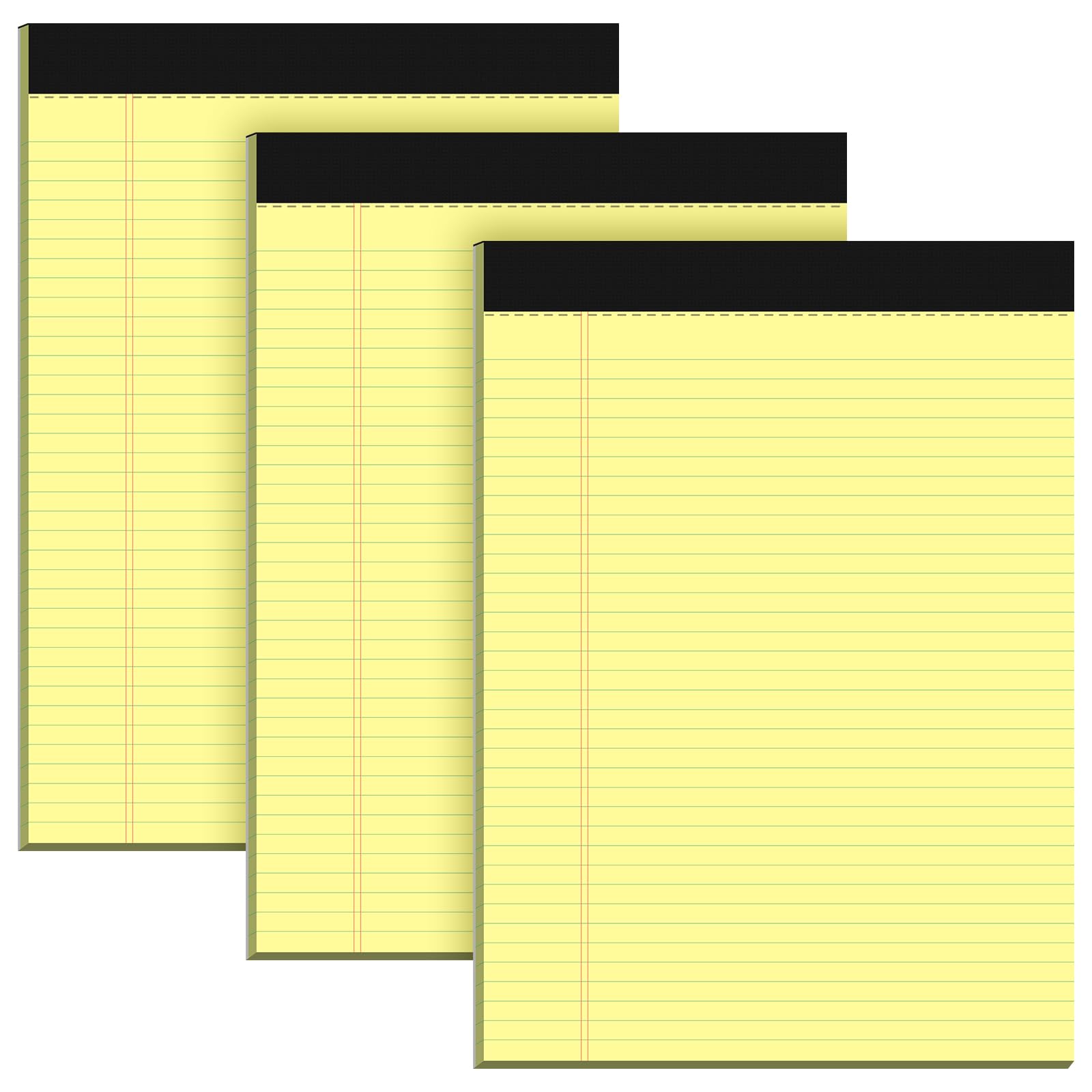 Yellow Notepad, A4 College Ruled Legal Pad, 3 Pack Legal Notepad Writing Pads Narrow Ruled Lined Paper Pad
