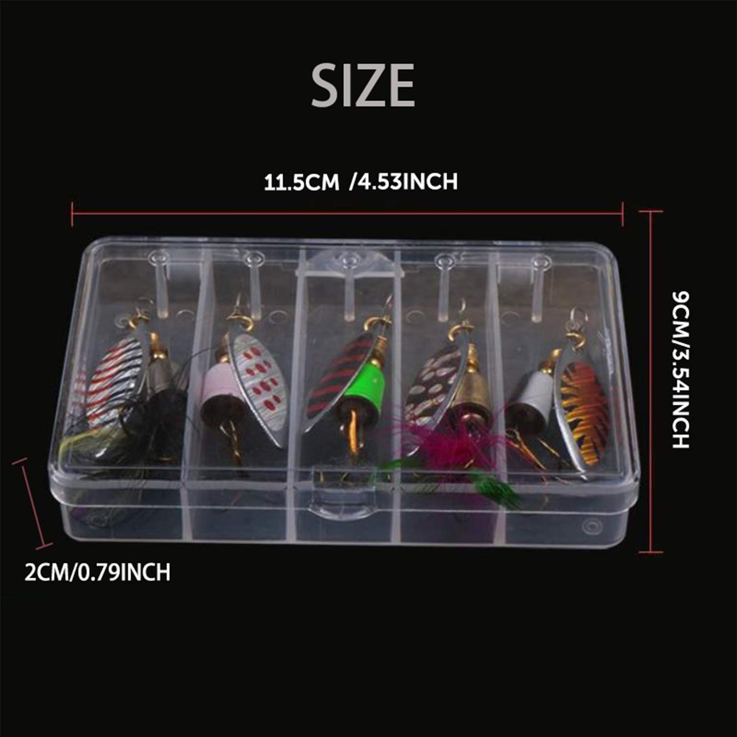Spinner Baits Hard Metal Spinner Bait Kit Jigs Lure For Bass Pike Trout ...