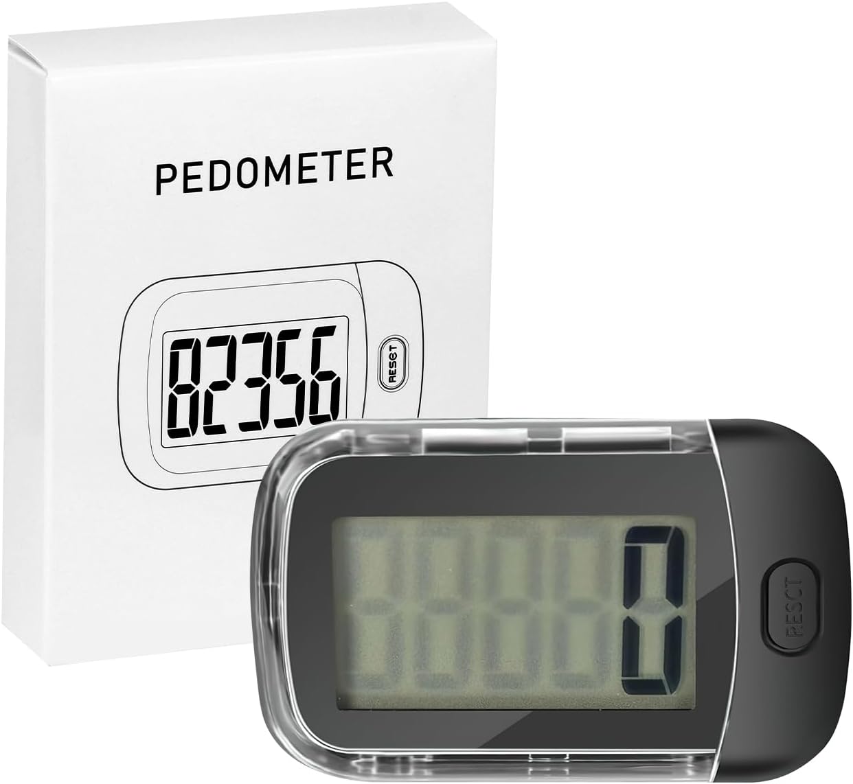 3D Pedometer for Walking, Simple Digital Step Counter with