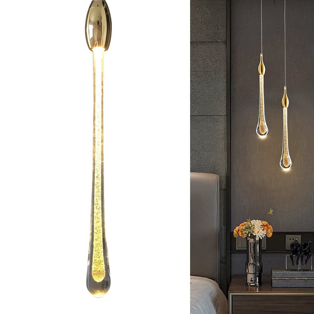 3W LED Moderno Lámparas Colgantes Creativas forma de lágrima colgante de techo Art Deco Iluminación Colgante Lámpara de araña Lámpara Colgante para la sala de estar Dormitorio Escalera (B)