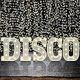 Yoiemivy LED Marquee Letters Light, Disco Party Decorations Disco Sign Silver Glitter Alphabet Shiny Light Up Alphabet Marquee Letter Sign for Bar Holiday Christmas New Year Wedding Party