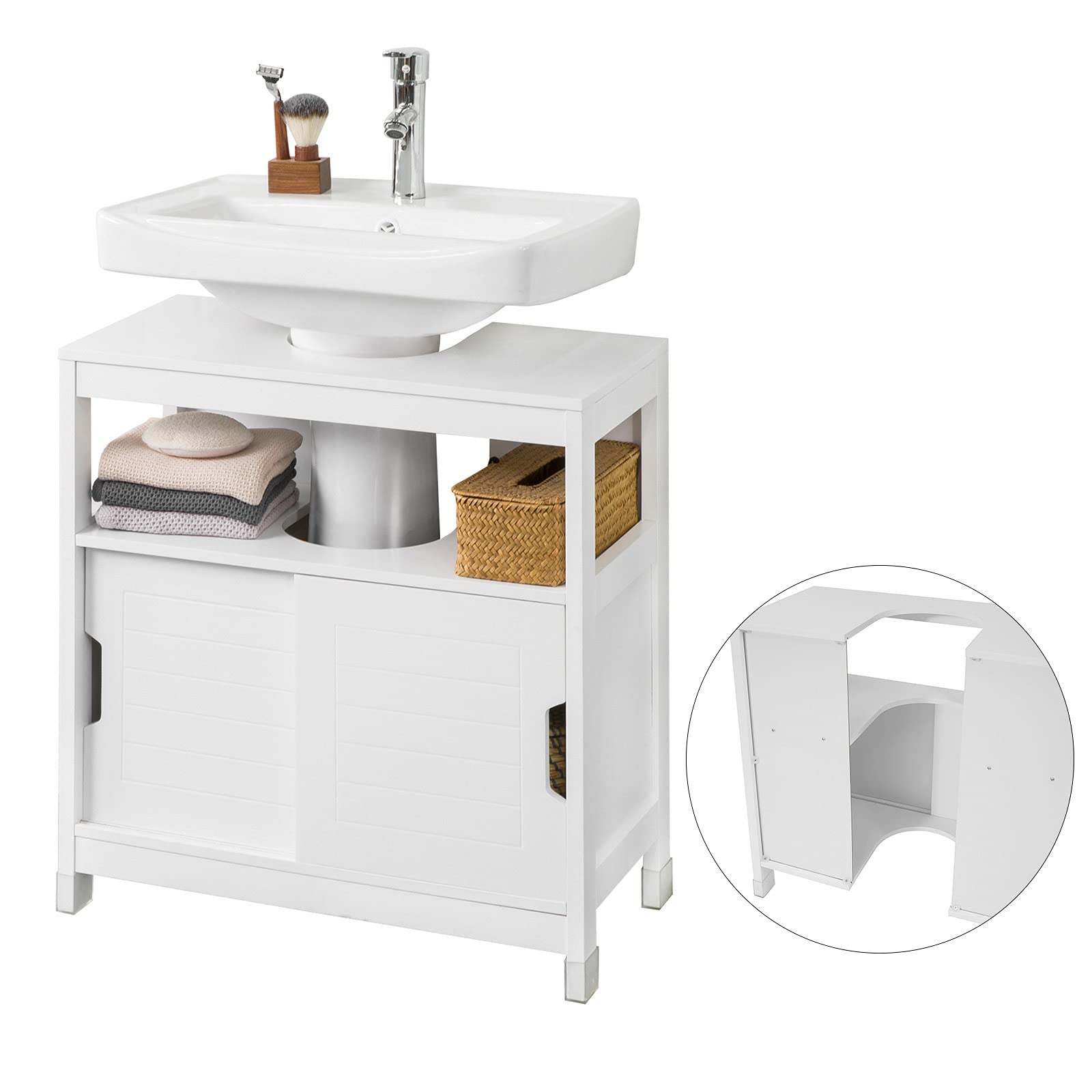 Buy SoBuy FRG128IIW, White Under Sink Bathroom Storage with