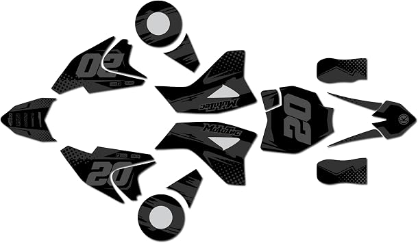 Graphics Kit for Mototec Pro 36V and 48V Electric models SPEAR Series Smoke 9 Mil - Easy Go - Dirt pit bike motorcycle sticker, dirtbike racing decal motocross accessories no-plastics