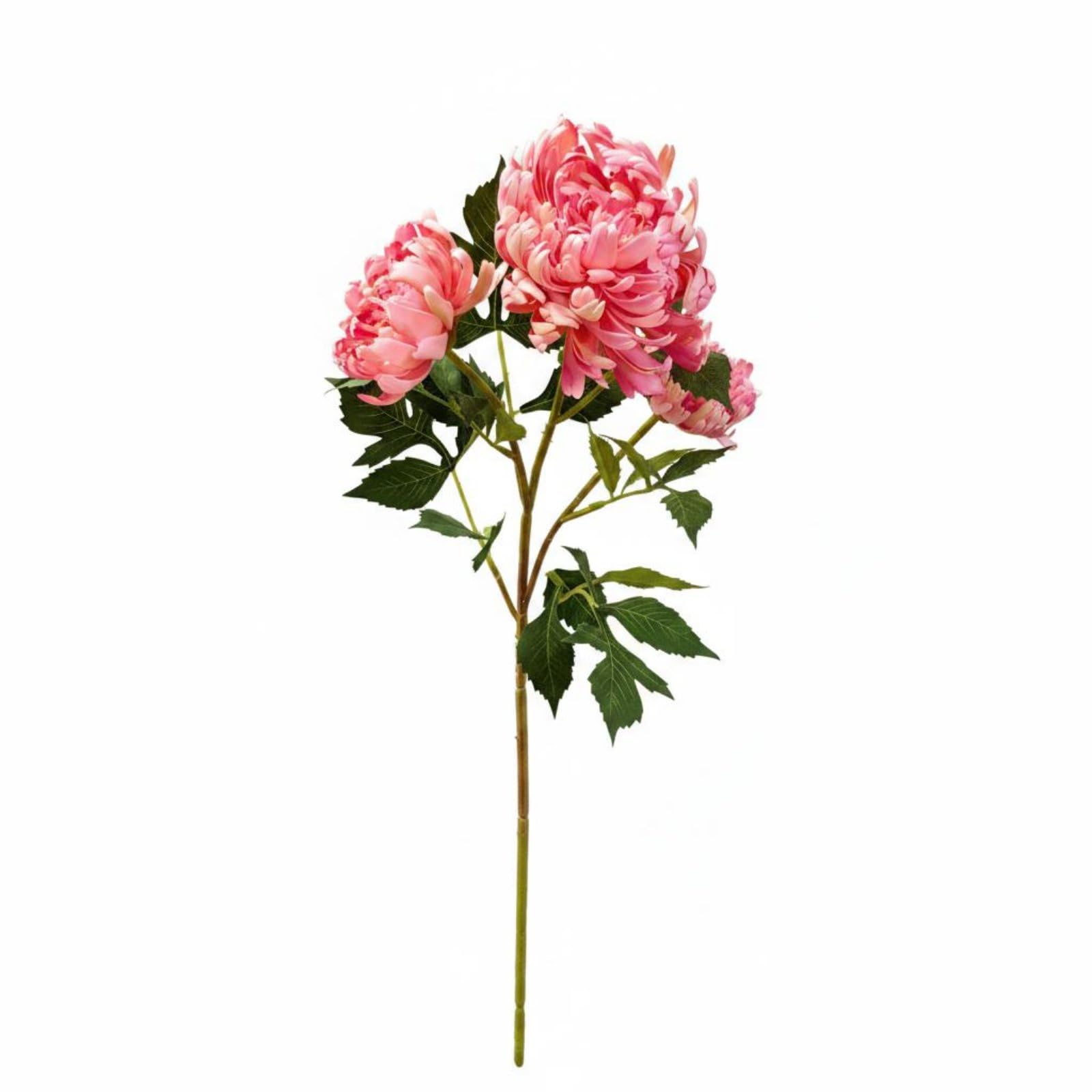 LOVIVER Simulazione Fiori Artificiali Dalia Finta Crisantemo Ramo Fiore Realistico Petali Stratificati Stelo Modellabile Aspetto Seta Adatto per Matrimoni Centrotavola Negozi Casa, Rosa Scuro