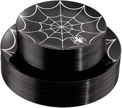 Miniatura 8 de NOCCUR 60 platos de Navidad y platos de plástico blanco y rojo, incluyendo 30 platos de cena y 30 platos de postre para fiestas temáticas de Navidad