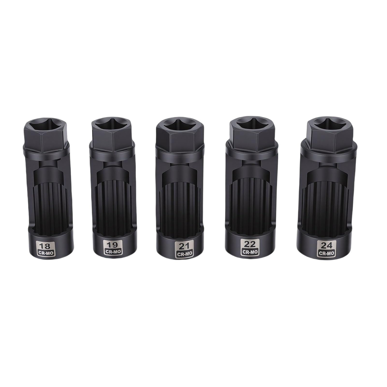 Set di Bussole per Dadi Puntone, Set di Bussole a 12 Punti CR MO, di per Sospensione con Attacco da 18 Mm, 19 Mm, 21, 22, 24 e 1/2 Pollice, Ideale per la Rimozione e la Sostituzione del