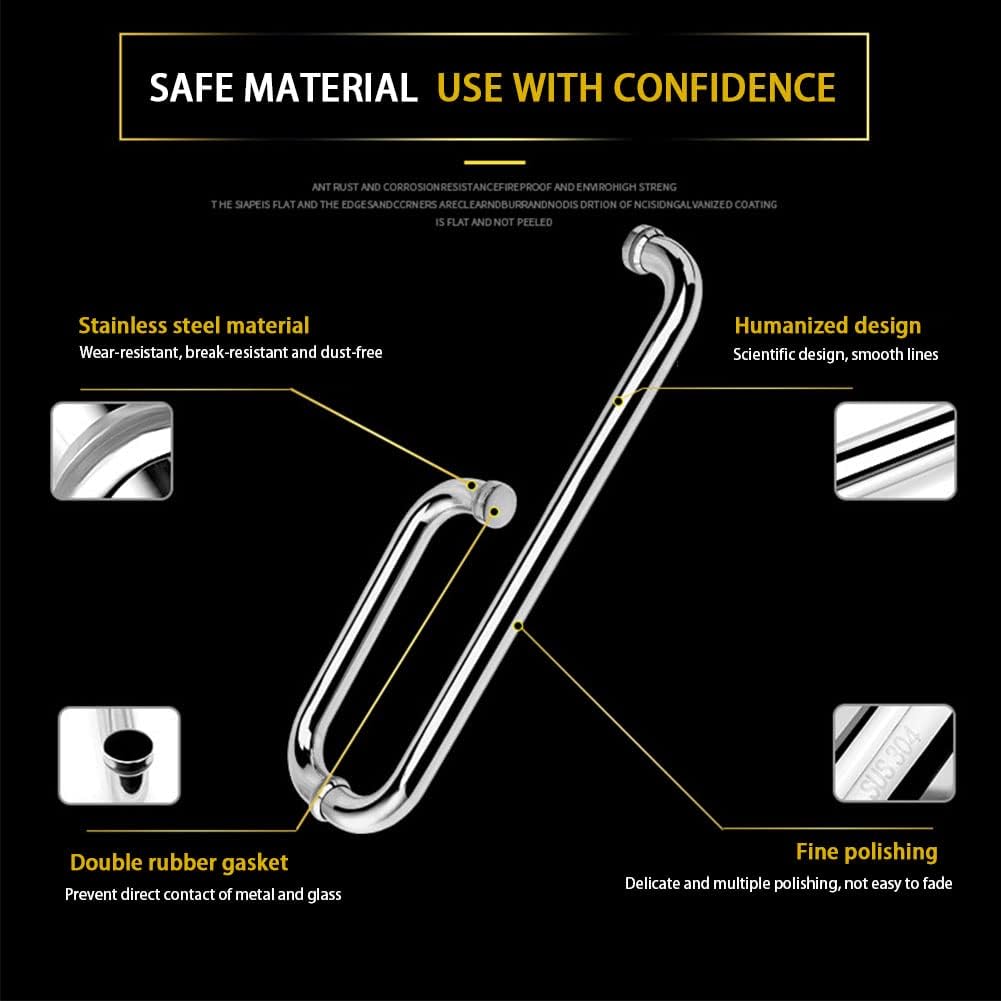 Shower Door Knobs Double Sided, Glass Door Knobs, Stainless Steel Bathroom Shower Pull Push Door Handles, Sliding Barn Door Handle, Parts Replacement for Shower Bathroom