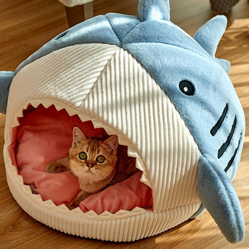 KOSTEN Letto per Caniletto Gatto Chiuso per Letti Portatili per Animali Domestici Cuscini Cuscini Cuscinetto Cuscino Tappetino Cucciolo Nido Nido Gatti Merci-Blu-S (38X35X32Cm)