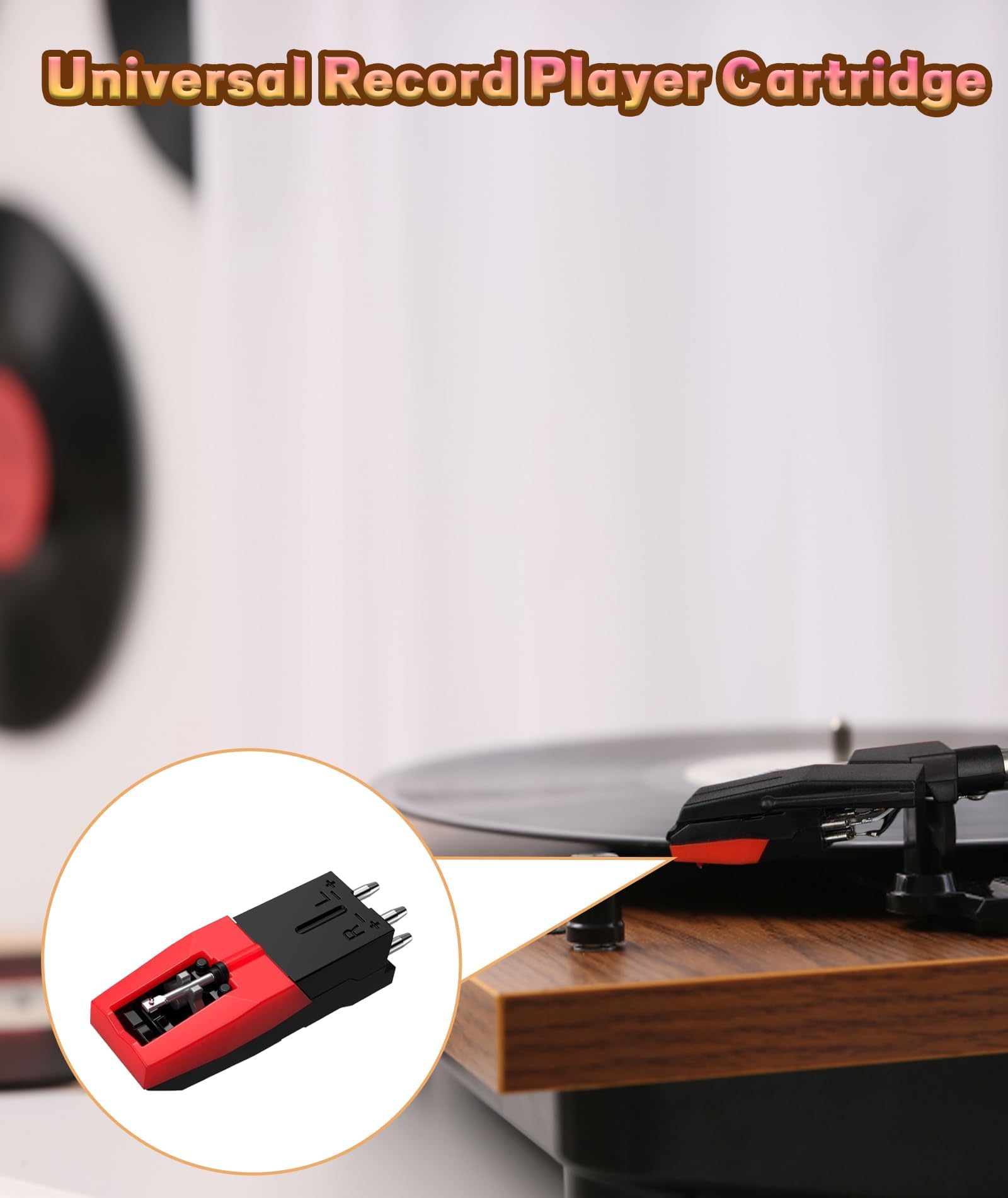 Record Player Needle, Record Player Cartridge Phonograph Record Player Turntable Diamond Replacement Stylus for Standard Turntables,Record Player Accessory - Image 2 thumbnail