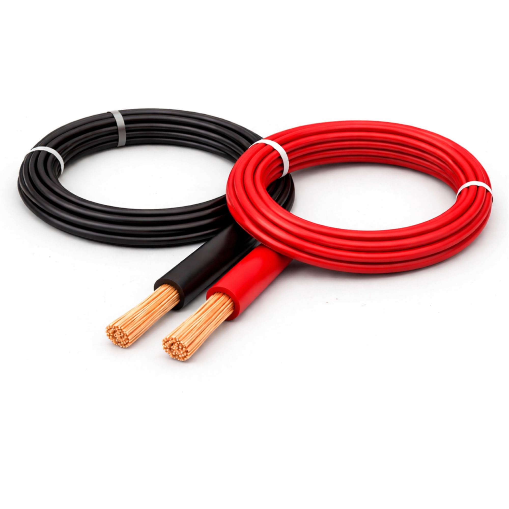 MKGT Câble en PVC à paroi mince pour automobile - 6 mm² - Rouge et noir - Fil de cuivre toronné - 12 V 24 V 50 A - Câblage solaire pour caravane (10 AWG) - 5 m chacun (rouge et noir)