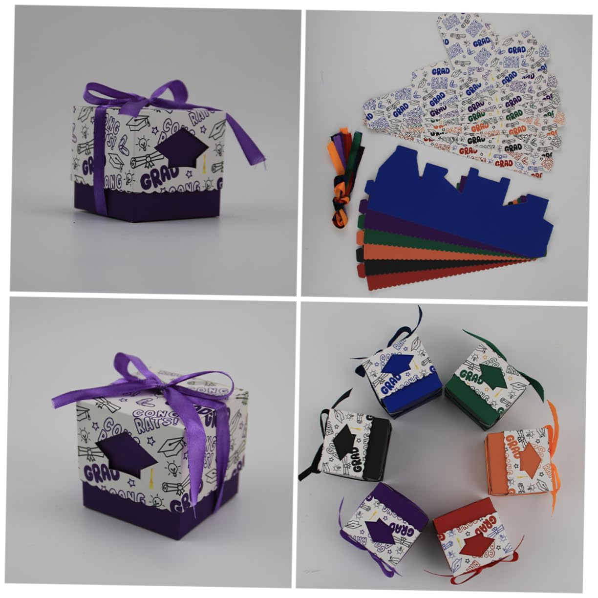 COLLBATH Cajas de Dulces Estuche para Chocolates y Caramelos de Papel Púrpura 50 para Graduación Adecuado para Celebraciones y Ocasiones Obsequios