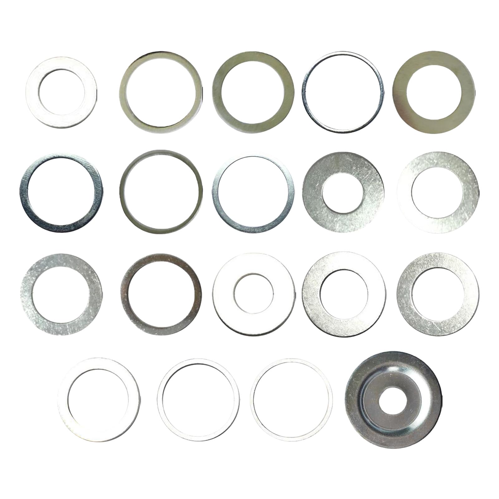 Hdoytxxm Stainless Steel Sawer Bushing Arbors Spacer Adapter Set 19Pcs Reducer Rings For Different Arbors Hole Size Bushing Set Adapter