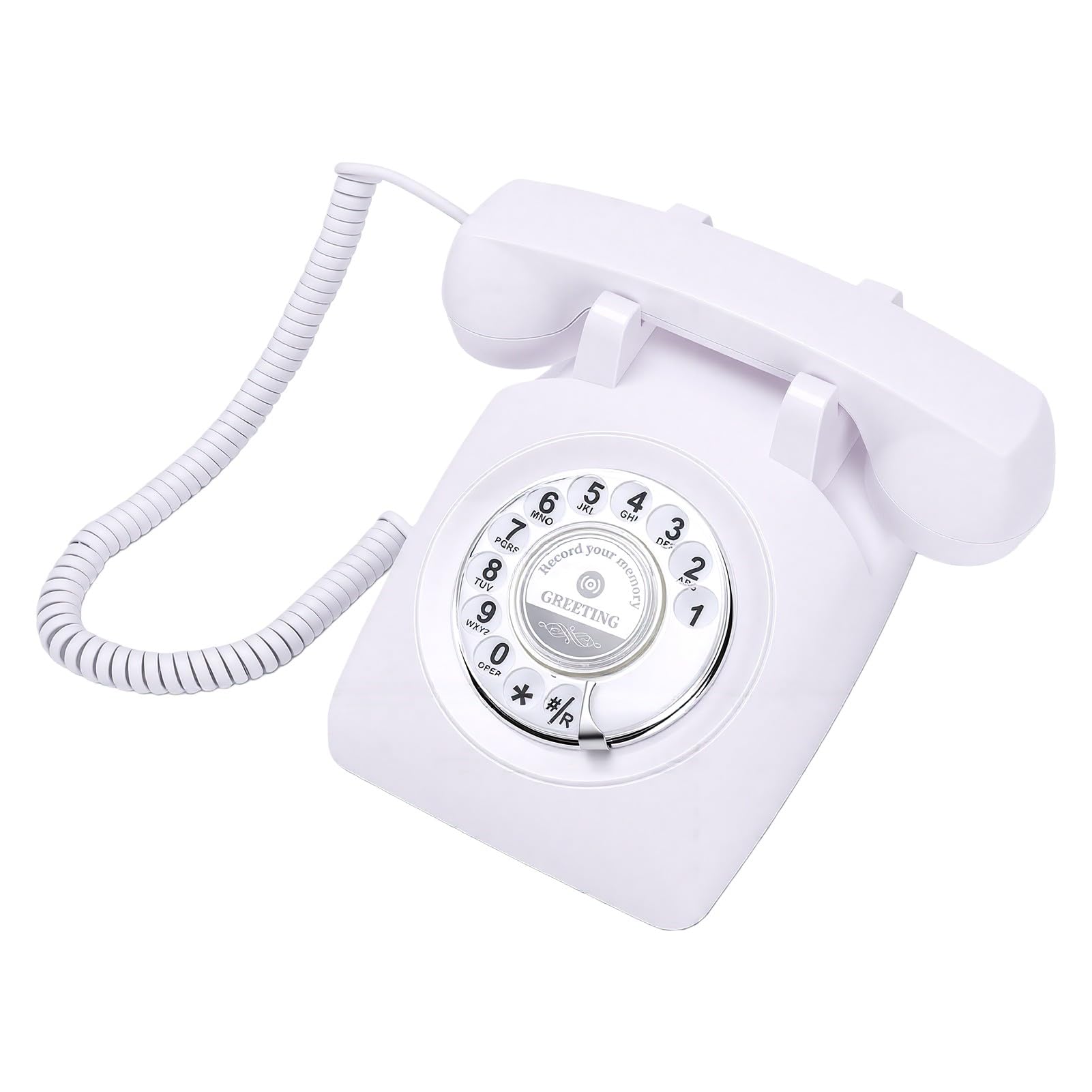 Tonysa Telefono Vintage con Registrazione Vocale Rotante, Libro degli Ospiti per Eventi di Nozze, Memoria da 8 GB, Registrazione per 120 Ore, Telefono per Messaggi retrò, Regalo Facile da Usare