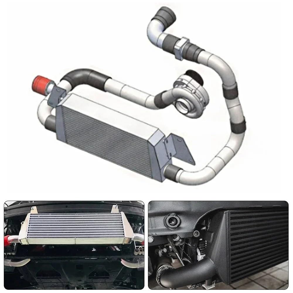 Intercooler aluminiowy Uniwersalny zestaw intercoolera Uniwersalny zestaw Samochodowe układy chłodzenia Rura montowana z przodu Racing Intercooler Turbo OD=63mm(510-180-65 65od)