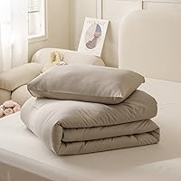 Vista 396 de ROSGONIA Juego de edredón tamaño Queen, color gris carbón, 3 piezas (1 edredón gris oscuro y 2 fundas de almohada) para todas las estaciones, ropa